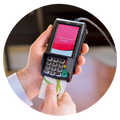 Dejavoo Z6 touchscreen PIN pad processing a card payment