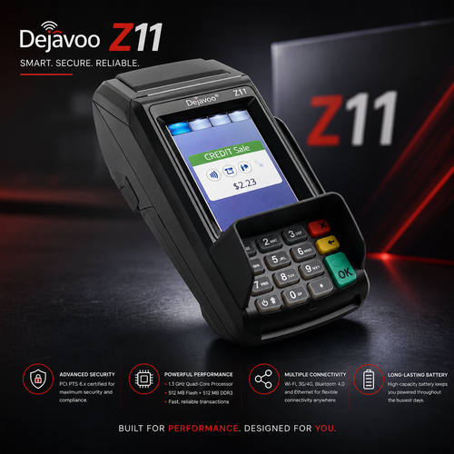 Dejavoo Z11 Tri-Comm Countertop Payment Terminal